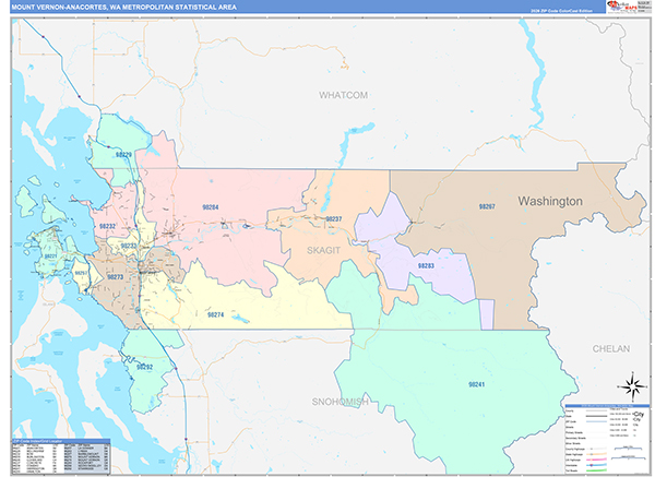 Mount Vernon-Anacortes Metro Area Wall Map